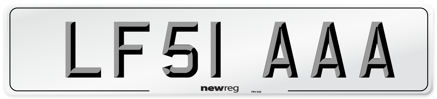 LF51 AAA Number Plate from New Reg